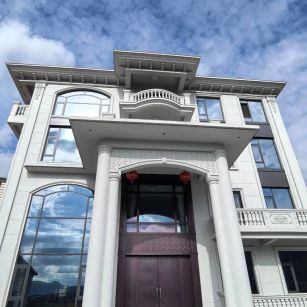 常州白麻别墅外墙干挂石材效果示例