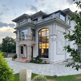 常州 白麻花岗岩私人别墅干挂石材豪华定制