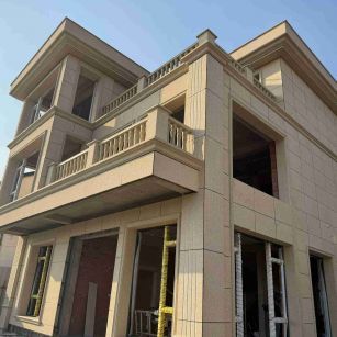 常州 黄金麻花岗岩石材荔枝面外墙干挂效果展示