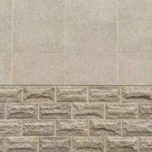 常州 黄金麻自然面蘑菇石配荔枝面干挂