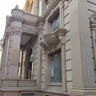 常州 黄金麻花岗岩光面别墅外墙干挂施工完成