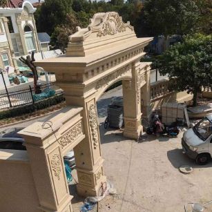 常州 黄金麻荔枝面花岗岩别墅门楼