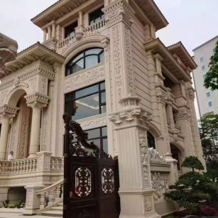 常州 黄金麻花岗岩别墅外墙干挂效果展示