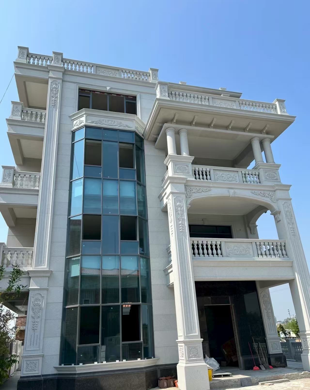 常州 白麻花岗岩别墅外墙干挂效果展示