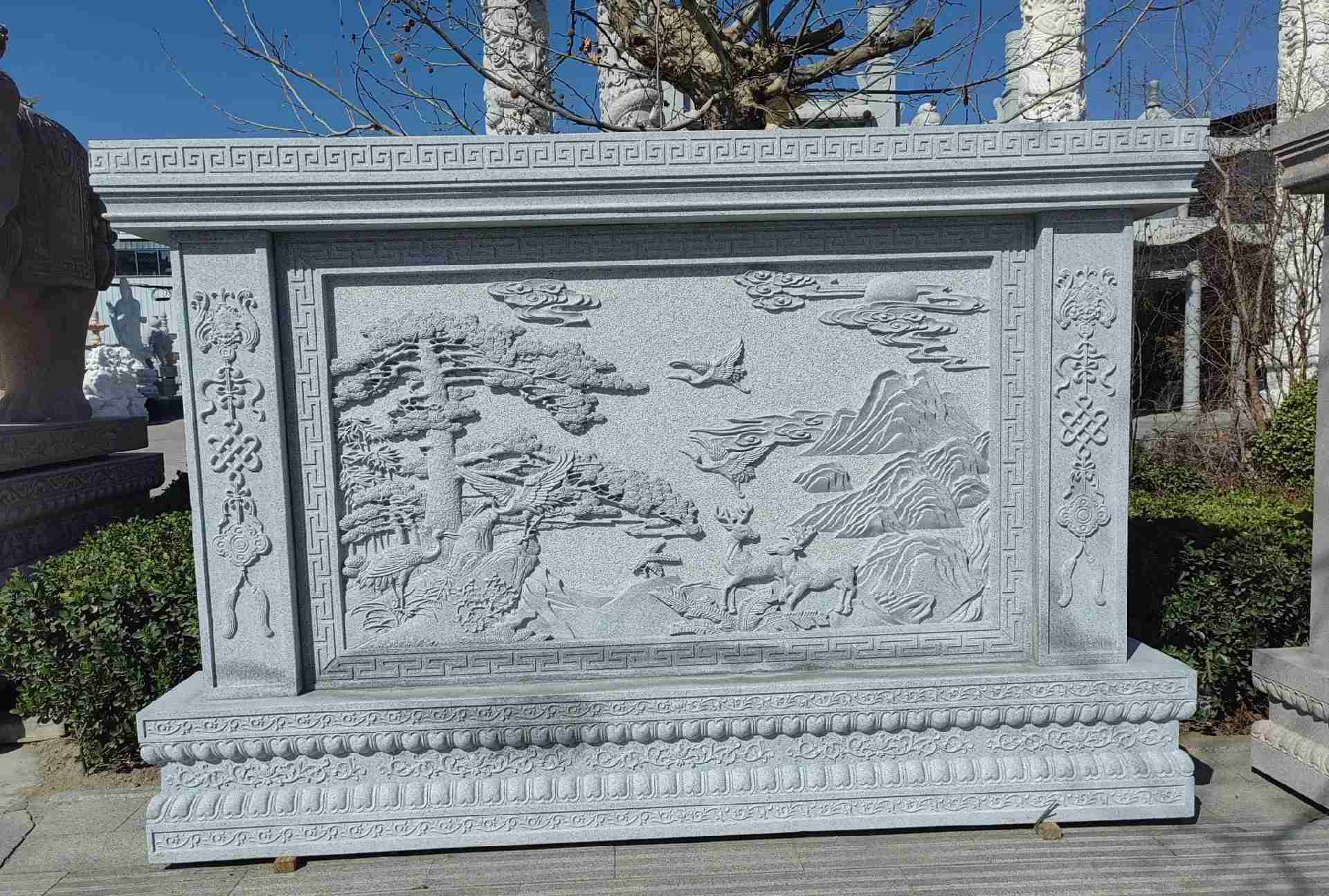 常州 芝麻白大型照壁，屏风，影壁