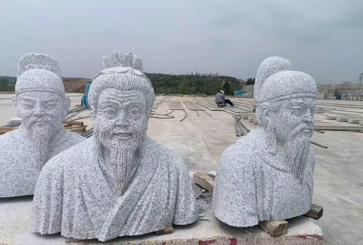 常州 白麻花岗岩石材人物立体雕刻