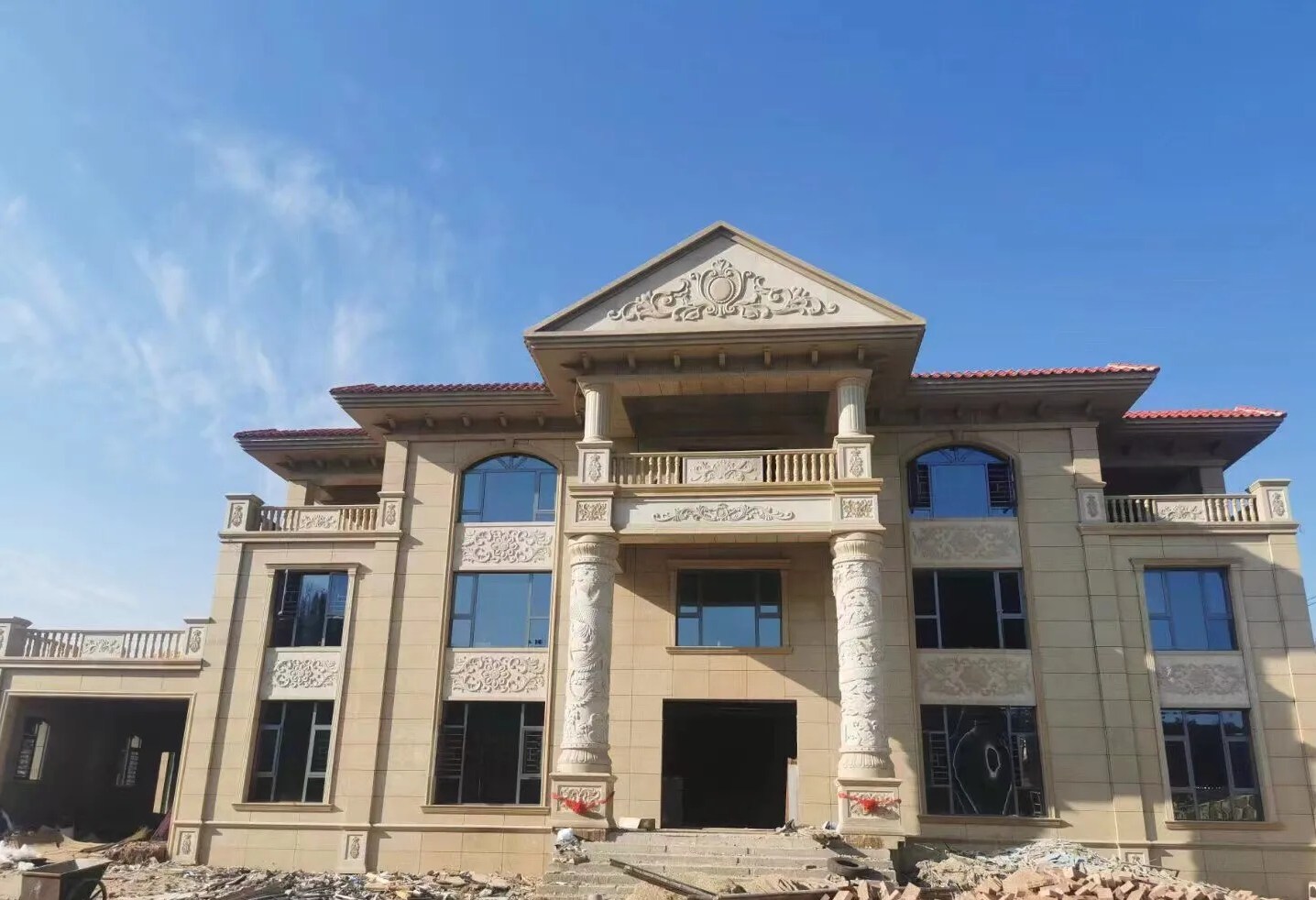 常州 黄金麻花岗岩别墅外墙干挂